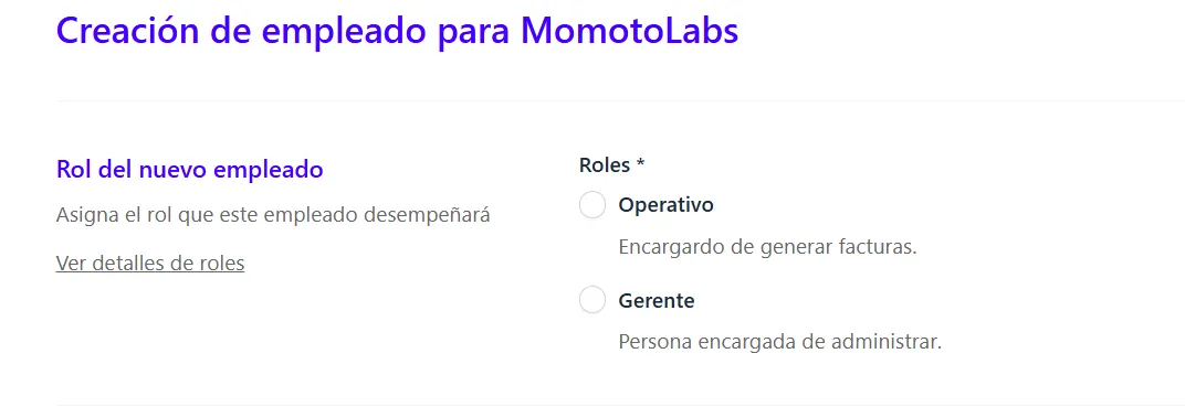 Página de registro