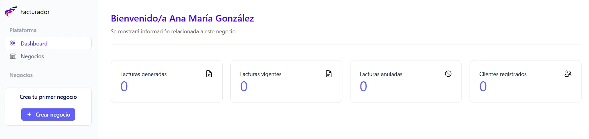 Página de registro